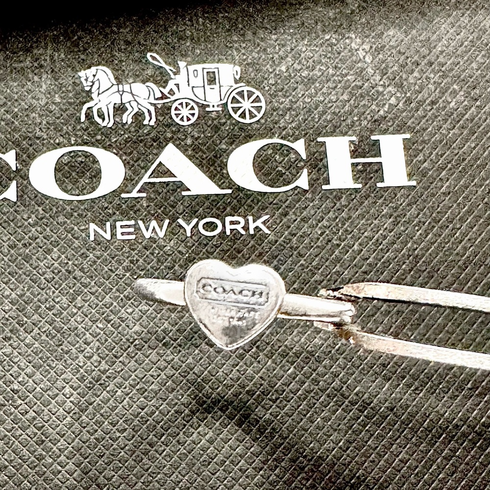 COACH New York Sterling Silver 925 Heart Shape Ring Size 6/7